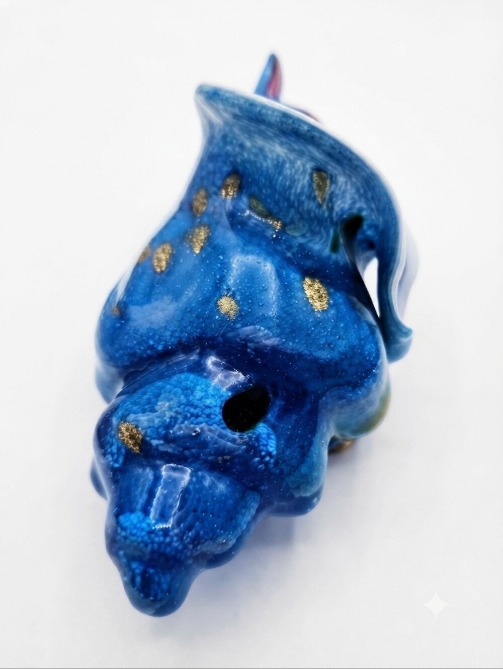 HomArt Art Glass Conch Shell Vase – Blue Coastal Decorative Sculpture